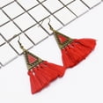 thumbnail image 4 of Pendientes de borla jinwen para mujer Bohemia Rojo, 4 of 8