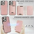 thumbnail image 4 of ELEHOLD For iPhone 12 Pro Max Case with Magnetic Detachab Card Holder, Faux Leather Shockproof Cover Anti-Scratch Slim Wireless Charging Wallet Case , Rosegold, 4 of 10