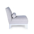 thumbnail image 4 of Pasargad Home Firenze Upholstered Cotton Lounge Chair w/ Pillow in White/Silver, 4 of 5