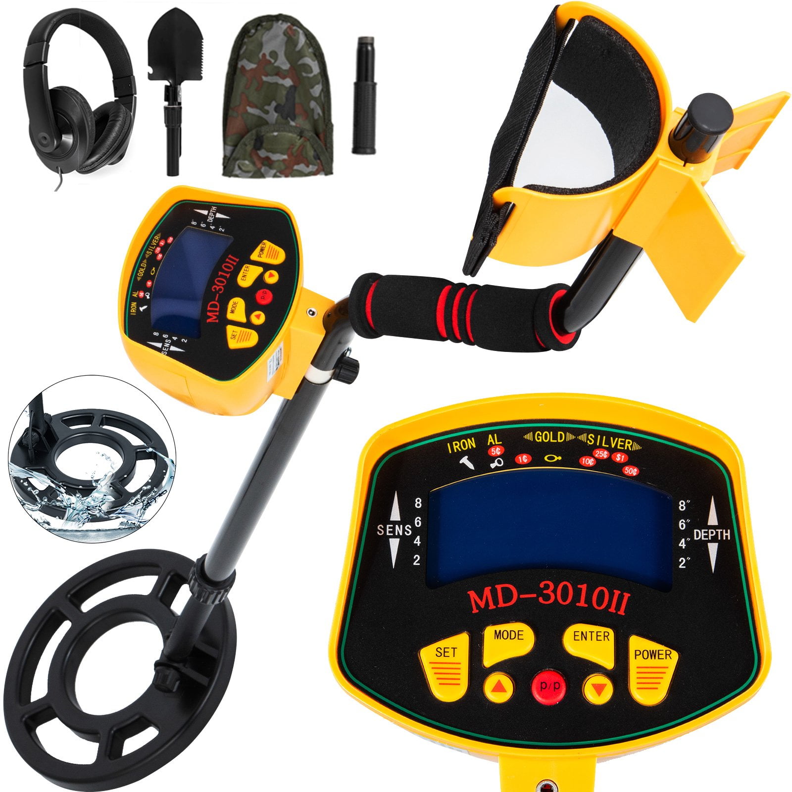 Metal Detector Deep Ground Gold Finder LCD Display w/ Waterproof Search Coil-NEW 