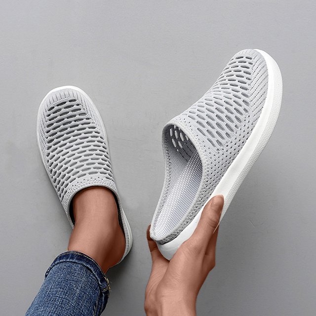Zapatos de mujer para mujer, informales, diarios, con punta cerrada, plataforma, media pantuflas de malla Wmkox8yii ytu8957