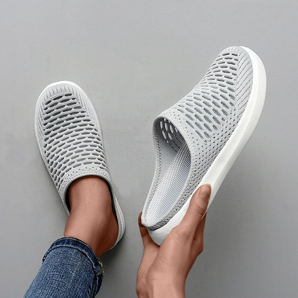 Zapatos de mujer para mujer, informales, diarios, con punta cerrada, plataforma, media pantuflas de malla Wmkox8yii ytu8949