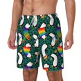 thumbnail image 2 of Uemuo Lgbt Penguin Pattern Mens Swim Trunks Quick Dry Board Shorts with Mesh Lining, Stretch Beach Shorts Quick Dry No-Chafing Board Shorts-Large, 2 of 9