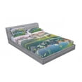 thumbnail image 3 of Nature Bedding Set with Sheet & Covers, Misty Summer Morning on Austrian Alps Mountain Range with Lake Wanderlust Landscape, Printed Bedroom Decor 2 Shams, 4 Sizes, Green Blue, by Ambesonne, 3 of 3