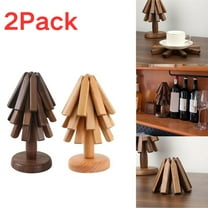 Wooden Tree Trivet Set of 3, Kitchen Hot Pads Trivet, Foldable Heat Resistants Pads for Hot Dishes/Pot/Bowl/Teapot/Hot Pot Holders, Anti-Hot Non-Slip Durables