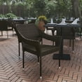 thumbnail image 4 of Flash Furniture Ethan Set of 4 Commercial Grade Stacking Patio Chairs, All Weather PE Rattan Wicker Patio Dining Chairs in Espresso, 4 of 12