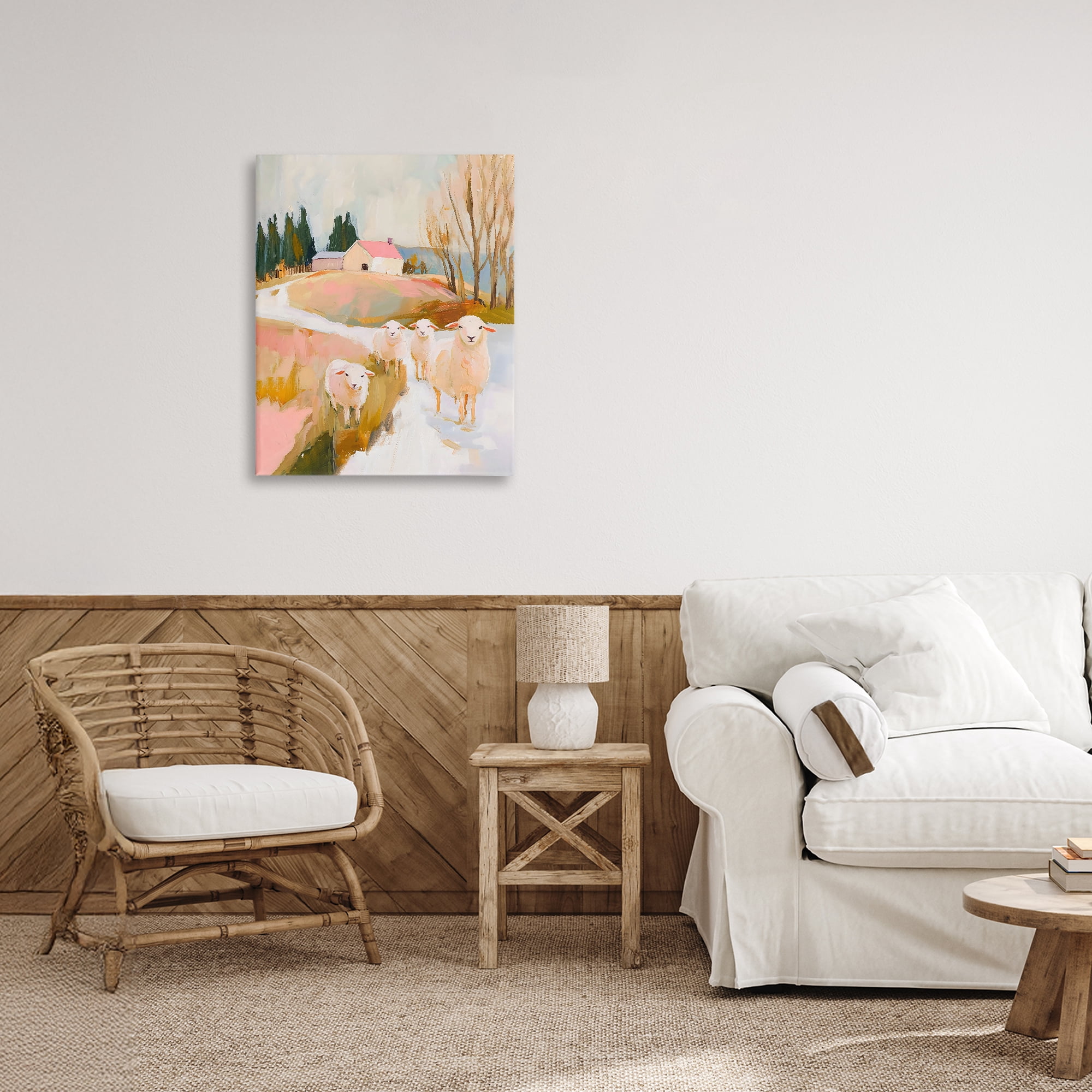 Stupell Industries Sheep on the Roadside Pasture Canvas Wall Art, design by The Prints Vibe
