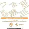 thumbnail image 2 of 6 Sizes Metal Purse Chain Strap Extender Handbag Replacement Strap with Alloy Buckles Light Gold Iron Curb Post D Ring Screwback Rivets 20.2-122cm, 2 of 5