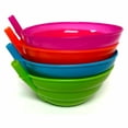 thumbnail image 3 of 8 Sip-A-Bowl Set 14oz BPA Free Straw Bowls Sip Every Drop Cereal Ice Cream Soup, 3 of 7