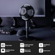 Arozzi - Sfera PRO Professional Grade Gaming/Streaming/Office USB Microphone - Cardioid, Cardioid -10dB, and Omnidirectional Polar Patterns, Boom Arm Compatible - Black