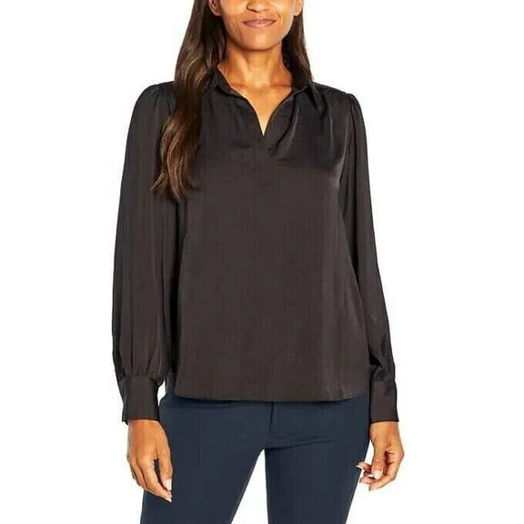 Banana Republic Women's Satin Pullover(Black,LARGE)