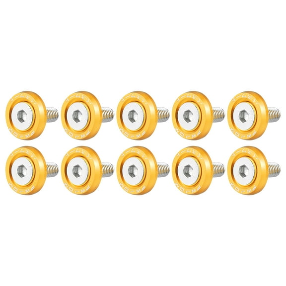 10pcs Yellow Fender Washer Bumper Washer M6 Bolts Engine Bay Dress Up Kit Aluminum