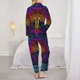 thumbnail image 5 of Kll Indian Mandalas Dragonfly Print Women'S Long Sleeve Pajamas With Pants Sleepwear Loungewear 2 Set-Small, 5 of 9