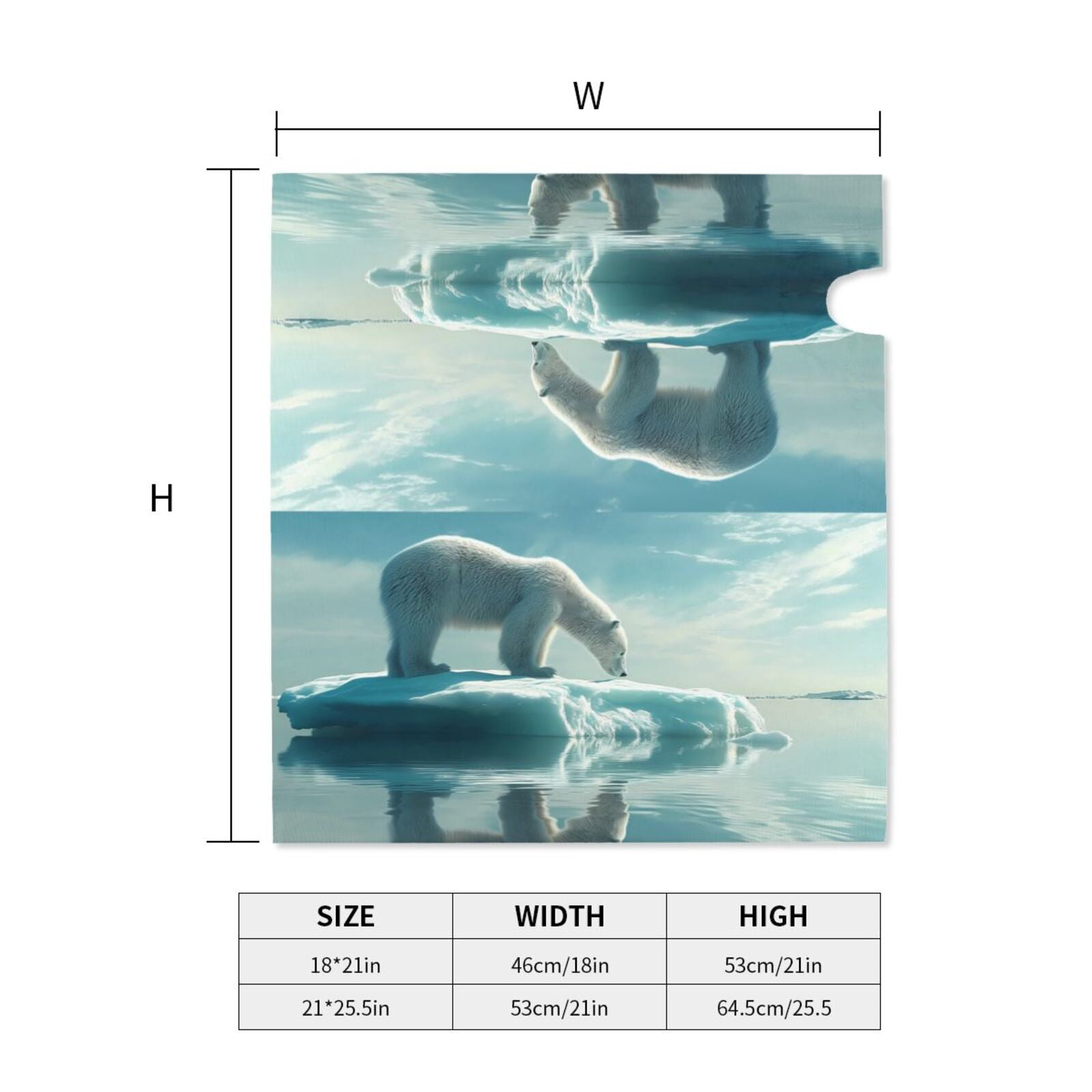 Picia Polar Bear On Iceberg Magnetic Mailbox Cover Standard Size-25.5x21 in