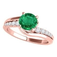thumbnail image 1 of Aonejewelry 1.15 Ct. Halo Emerald and Diamond Engagement Ring Crafted In 14k Solid Rose Gold, 1 of 4