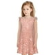 thumbnail image 1 of Fotbe Rose Gold Glitter Vestido de Dormir para Niñas de 3 a 10 Años, Mangas Cortas, Estilo Princesa, Pijama Camisón con Mangas Voladas-Large, 1 of 6