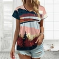 thumbnail image 3 of Mountain Lake Reflections Women's Blouse Short Sleeve Women's Top T-Shirt Spring Summer Clothes, 3 of 7