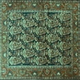 thumbnail image 1 of Ahgly Company Machine Washable Indoor Square Persian Turquoise Blue Traditional Area Rugs, 7' Square, 1 of 4