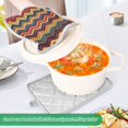 thumbnail image 3 of Yayeee Pot Holders Kitchen Heat Resistant with Pocket 7"x9.8" Cotton Oven Cooking Hot Pads, Brown Geometric, 3 of 7