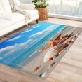 thumbnail image 1 of Beach Theme Rugs for Living Room - 4x5 Rug - Beach Theme Rug - Seashell Starfish Area Rug - Coastal Rugs - Beach Themed Carpet S-&267, 1 of 7