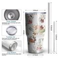 thumbnail image 6 of 30oz Fall Pumpkins Leaves Pattern Tumblers Stainless Steel Tumbler with Lid and Straw,Vacuum Insulated Double Wall Travel Tumbler Cups Mug with Cleaning Brush for Coffee,Tea, 6 of 7