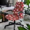 thumbnail image 2 of Renewold Snowman Santa Claus Snowflake Red Office Chair Cover Black Leopard Print Computer Desk Chair Cover Anti-slip Decorative Slipcover with Elastic Bottom for Home Christmas Decor, L, 2 of 7