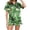 Green, variant on Women's Halloween Print Pajama Set Short Sleeve Button Down Shirt and Shorts Comfortable Sleepwear Loungewear for Everyday Summer Relaxation