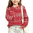 thumbnail image 5 of BLVB Kids Ugly Christmas Sweater Girls Boys Holiday Pullover Crewneck Long Sleeve Tops Knitwear for Aged 5-15 Years(Red-02,14-15 Years), 5 of 7