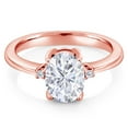 thumbnail image 2 of Gem Stone King 18K Rose Gold Plated Silver Ring Set with Moissanite (1.53 Cttw) (Size 9), 2 of 3
