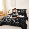 thumbnail image 4 of Erosebridal Football Sport 7 Pieces Bedding Comforter Set For Boys,Soccer Theme Kids Full Bedding Set For Ball Games Lover,Reversible Black, 4 of 7