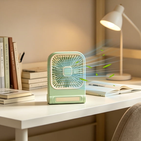 AuroraX Green Desk Fans Personal Cooling Portable Mini Fan USB Battery Operated Adjustable Speeds Quiet Rechargeable Outdoor Travel Fan