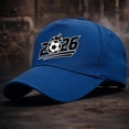 thumbnail image 1 of Gorra de béisbol de fútbol 2026 con gráfico de pelota de fútbol flamejante, gorra snapback ajustable para aficionados masculinos, gorra Twill Dad para los Juegos Mundiales de Fútbol y Ropa de Exterior, 1 of 5