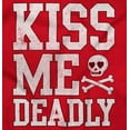 thumbnail image 2 of Valentines Day Skull Kiss Me Deadly Women's Graphic T Shirt Tees Brisco Brands M, 2 of 6
