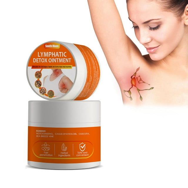 Crema desintoxicante a base de hierbas para ganglios linfáticos, ungüento para el cuidado de la linfa en las axilas, crema de drenaje linfático antihinchazón para el cuello