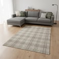 thumbnail image 2 of HomeRoots 678207 8 x 10 ft. Beige Green & Tan Plaid Washable Machine Made Rectangle Area Rug with UV Protection, 2 of 9