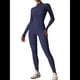 thumbnail image 3 of Mono Deportivo de Larga para Mujer, con Cremallera, Pantalón y Pantalones, Body Ajustado Camiseta de Larga Azul Marino S, 3 of 6