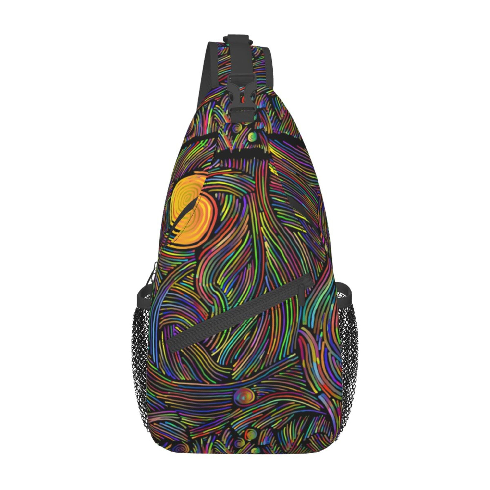 ZICANCN Crossbody Sling Bag for Men Women Abstract Psychedelic Casual