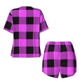 thumbnail image 5 of Xecao Purple Black Buffalo Plaid print Swimsuit for women, Summer-ready, sporty style.Quick-dry fabric. Many sizes & colors., 5 of 9