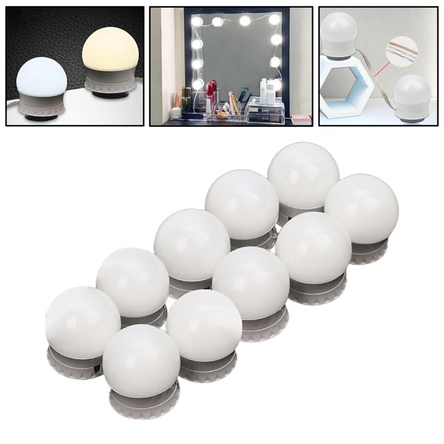 Luces LED para espejo de tocador shamjiam superbrillante luces de espejo de vanidad