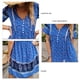 thumbnail image 5 of Vestido estampado para mujer Estilo de vacaciones Vestido de manga corta de verano Escote Corbata Falda informal para mujer Azul S, 5 of 6
