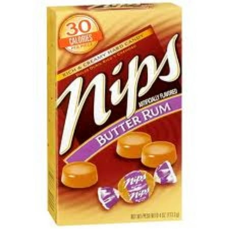Nips Hard Candy Butter Rum 12 packs (4oz per pack) (Pack of