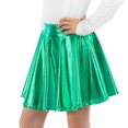 thumbnail image 5 of Girls Metallic Skater Skirt Christmas Halloween Cosplay Skirts Shiny Pleated Short Skirt Kids Dance Performance Party Skirt, 5 of 8