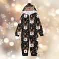 thumbnail image 2 of VNKIDY Kids Kids Family Pajamas Xmas Print Hooded Long Sleeve Soft Jumpsuit Sleepwear For Home Wear Casual Pjs, 2 of 6