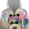 thumbnail image 4 of Hippie Goldendoodle Portrait Watercolor Tie-Dye Vintage Styles All Over Print 3D Hooded Duffle Toggle Coat Doodle Dog Lover Gifts Idea - 00014, 4 of 6
