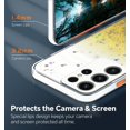 thumbnail image 5 of Compatible with Samsung Galaxy S23 Ultra Case Clear Cute Giltter Samsung S23 Ultra Phone Case for Women Girls Transparent TPU Bumper Cases with Lanyard Strap (Yellow), 5 of 14