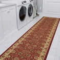 thumbnail image 6 of Ottomanson Extra Long Runner Rug 2'7" x 31' – Non-Slip Low Pile Hallway Carpet, Oriental Red, 6 of 6