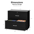thumbnail image 2 of Ktaxon Wood 2 Drawer File Cabinet with Lock, Lateral Lockable Wood Filing Cabinet for Home Office, Printer Stand with Drawers, Fits Letter, Legal & A4 Files, Black, 2 of 9