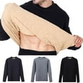 thumbnail image 2 of Lovzfmll Men's Thermal Top with Solid Color Round Neck, Long Sleeve with Heart Pattern and Cotton Padding for Comfortable Base Layer, 2 of 4