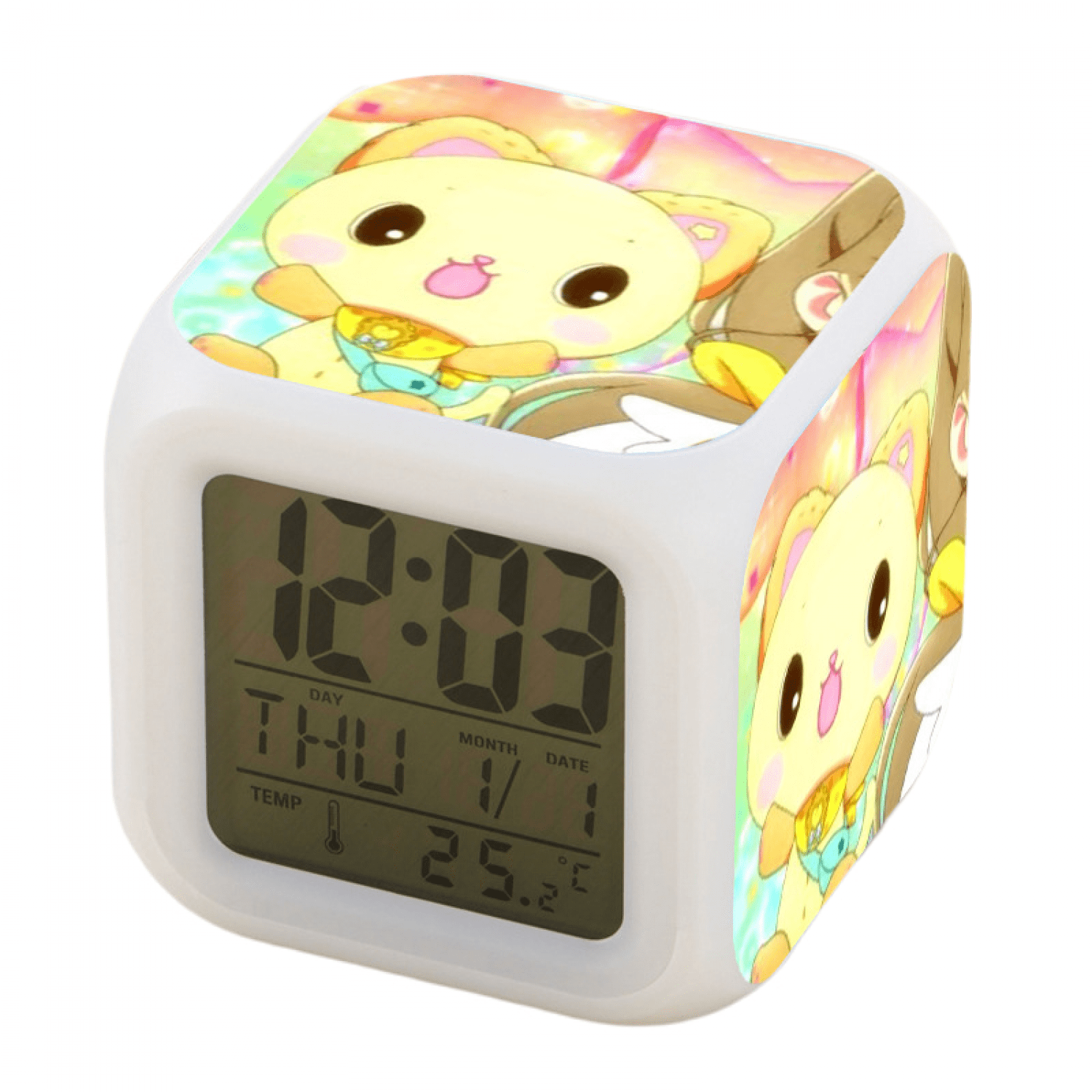 JUSTUP Alarm Clock For Kids, Digital Alarm Clock Cube Wake Up Clocks