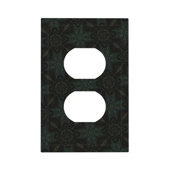 DouZhe 1-Gang Duplex Outlet Cover, Moroccan Style Flowers Decorative Wall Plates